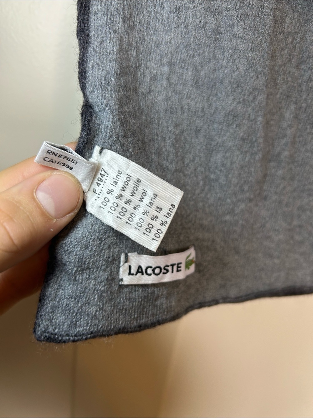 Vintage Lacoste 100% wool reversible scarf - Picture 6 of 8